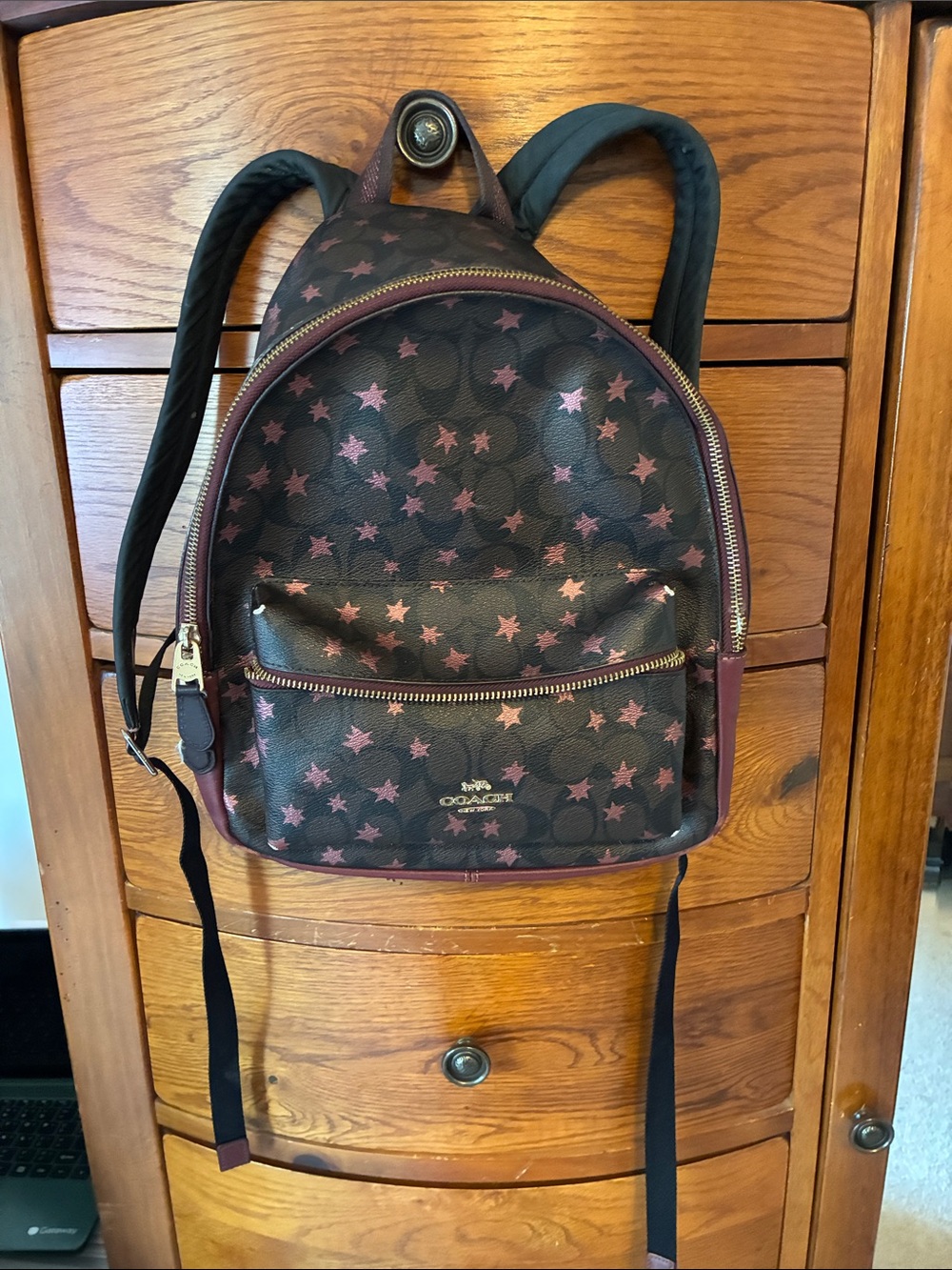 Coach F39645 medium Charlie backpack pop star pink print - Read Description